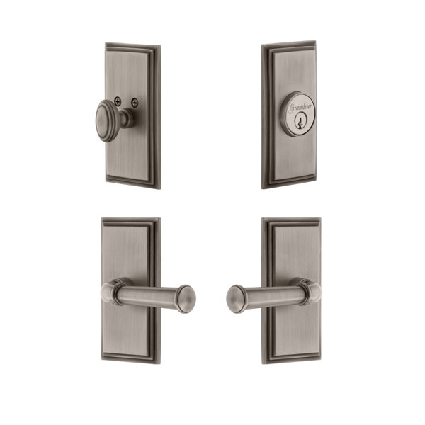 Carre Single Cylinder Knob Combo Pack Georgetown Lever by Grandeur