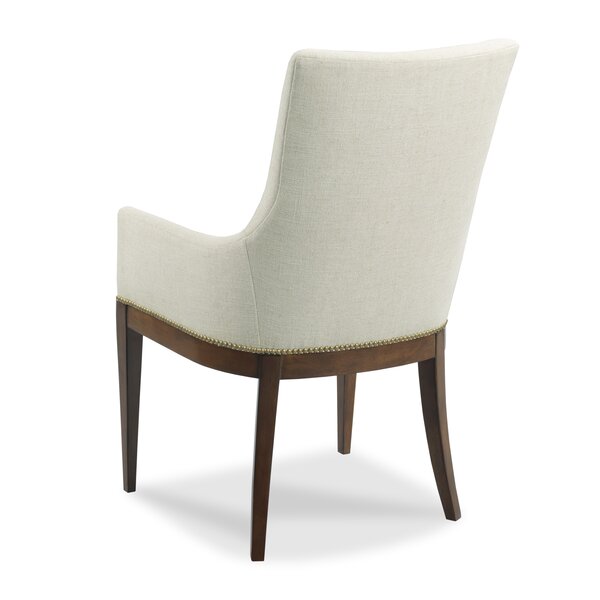 Linen Upholstered Arm Chair In Beige By Woodbridge Furniture