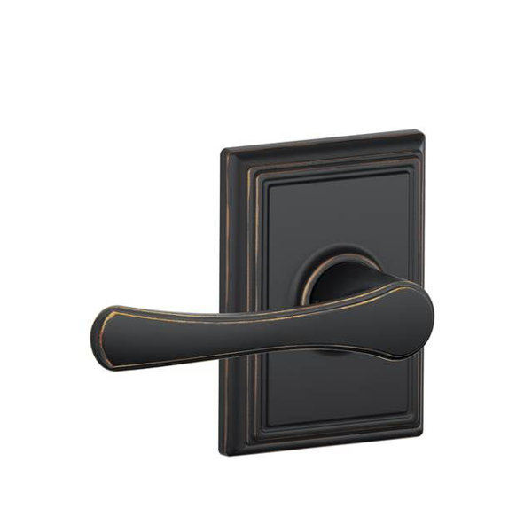 Interior Handleset Avila Lever and Interior Single Cylinder Deadbolt Thumbturn with Addison Trim by Schlage