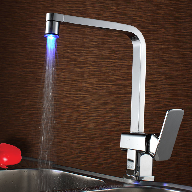 Sumerain Single Handle Deck Mount LED Kitchen Faucet & Reviews Wayfair