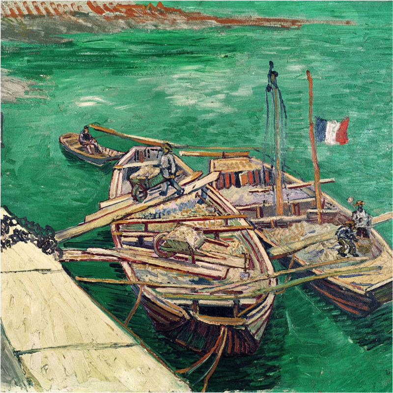 Trademark Art Landing Stage With Boats 1888 By Vincent Van Gogh