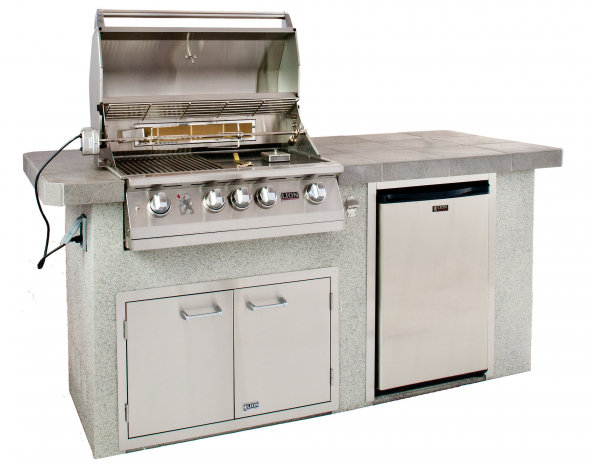 Advanced Q Brick 4-Burner Built-In Gas Grill with Side Shelves by Lion Premium Grills