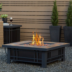 Fire Pit Tables You Ll Love Wayfair Ca Real Flame Morrison Steel Propane Fire Pit Table
