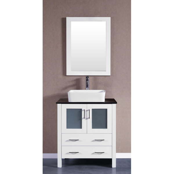 Alva 30 Single Bathroom Vanity Set with Mirror by Bosconi