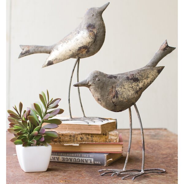 Metal Bird Figurine (Set of 2) by Rosecliff Heights