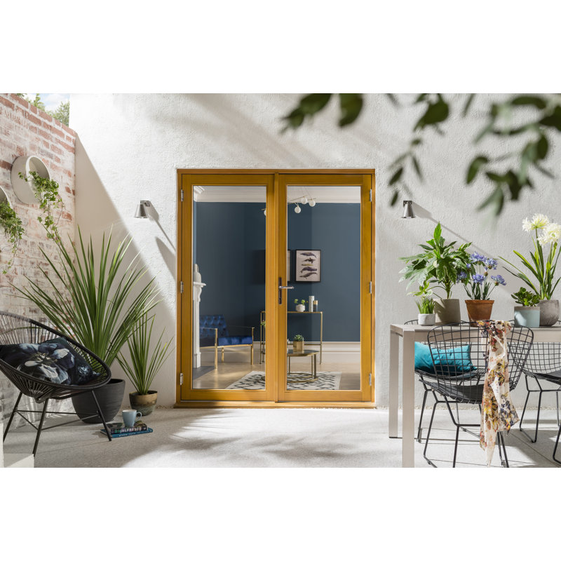 Jeld Wen Kinsley Wood 2 Panel Ready To Install Glazed Patio Door