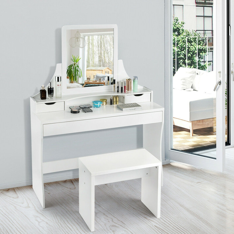 slim mirrored dressing table