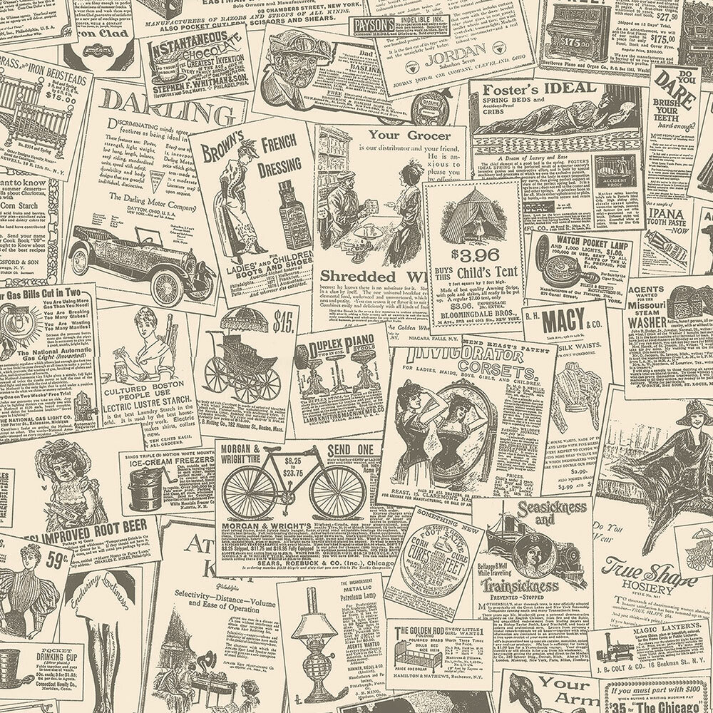 Ophelia Co Clowers Vintage Newspapers 32 7 L X 5 W Roll Wallpaper Reviews Wayfair