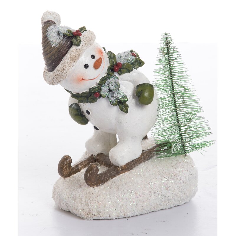 The Holiday Aisle Resin Light up Skiing Snowman & Reviews | Wayfair