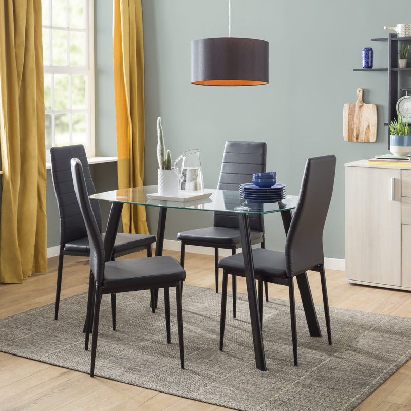 Riley Ave Hillary Dining Set With 4 Chairs Reviews Wayfair Co Uk Hillary Dining Set With 4 Chairs