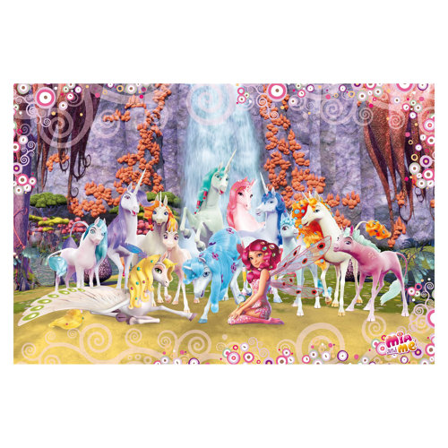 Mia and Me - Mia and Onchao with the Unicorns of Centopia 2.25m x 3.36m Textured Matt Peel & Stick Wall Mural East Urban Home