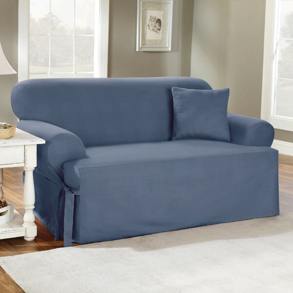 Cotton Duck T-Cushion Sofa Slipcover By Sure Fit