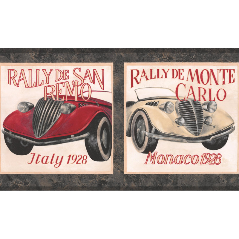 York Wallcoverings Vintage Race Cars Retro Design 15 L X 7 W