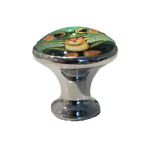 Frog Glass Mushroom Knob