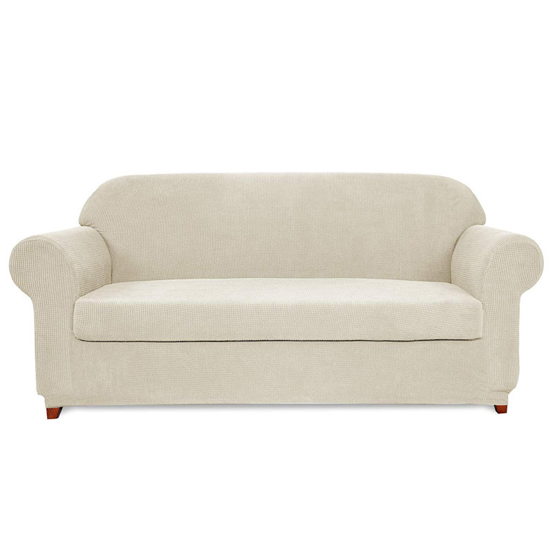 Subrtex Checks Soft Stretchy Fitted Removable Box Cushion Sofa