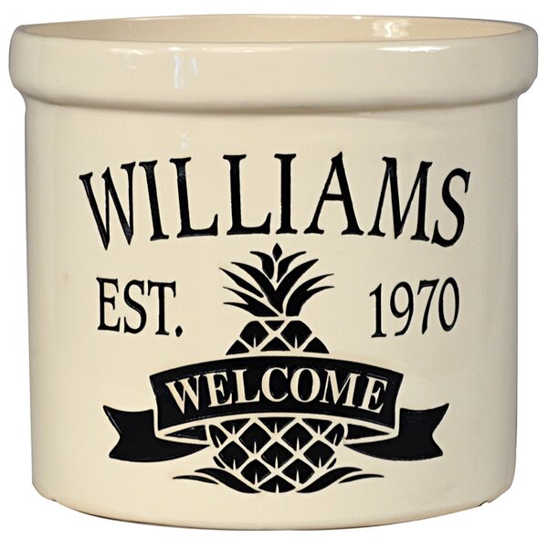 Pineapple Welcome Utensil Crock by Whitehall Products
