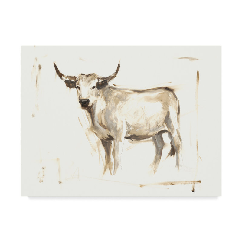 Millwood Pines White Cattle Ii Acrylic Painting Print On Wrapped