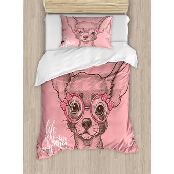 Ambesonne Dog Girl Chihuahua Sketch Illustration With Quote