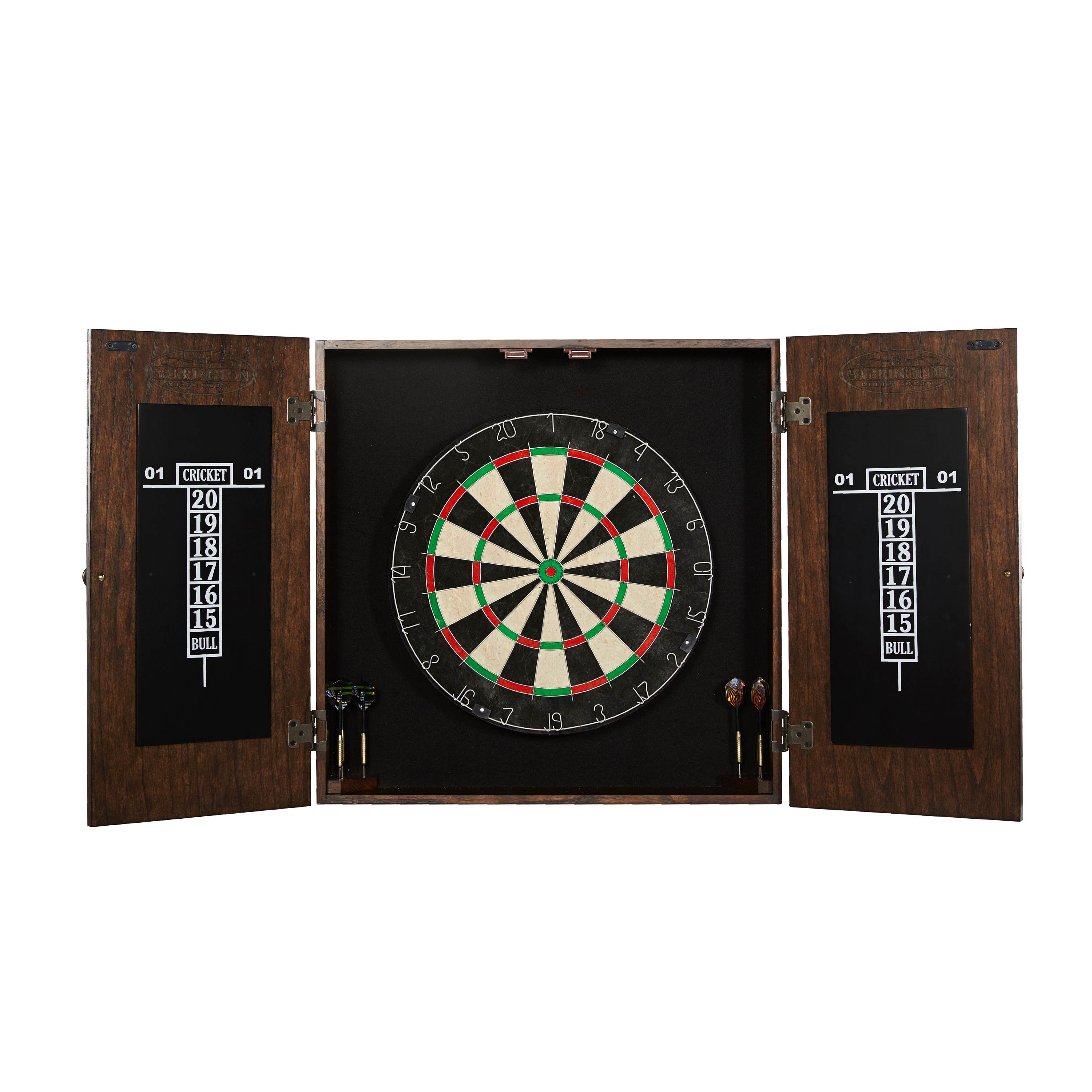 Barrington Billiards Company Webster Bristle Dartboard And Cabinet