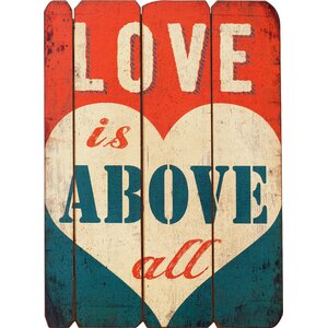Wooden Sign Love Is Above All Wall Du00e9cor