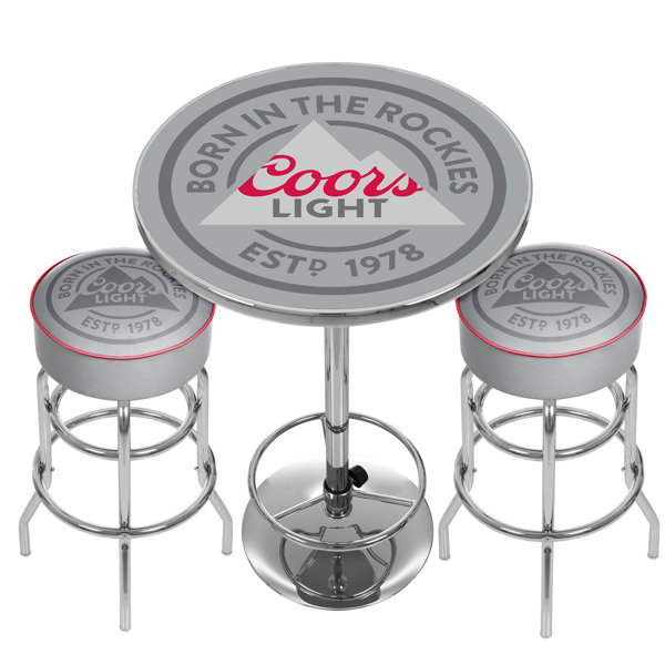 Coors Light Game Room Combo 3 Piece Pub Table Set by Trademark Global Trademark Global