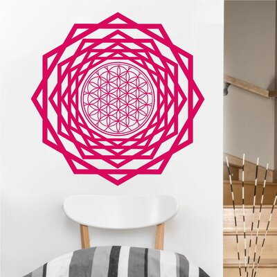 Flower of Life with Tunnel Sacred Geometry Vinyl Wall Decal Eyval Decal Color: Brown, Size: 6