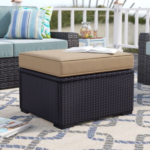 Dinah Outdoor Ottoman with Cushion by Highland Dunes