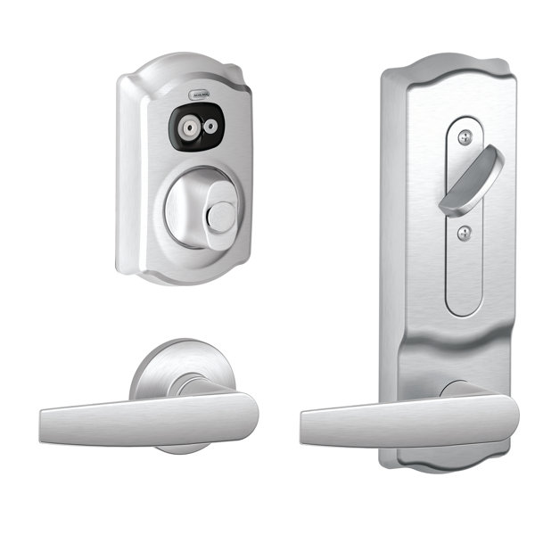 FE Series Camelot Interconnected Handleset with Electronic Deadbolt and Jupiter Levers by Schlage