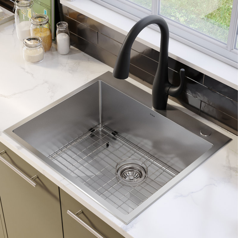 Kraus Standart Pro 16 Gauge 25 X 22 Drop In Kitchen Sink With