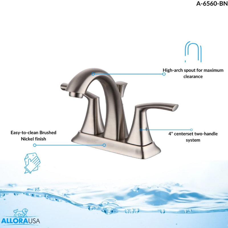 Allora Usa 4 Spread Dual Handle Centerset Bathroom Faucet With