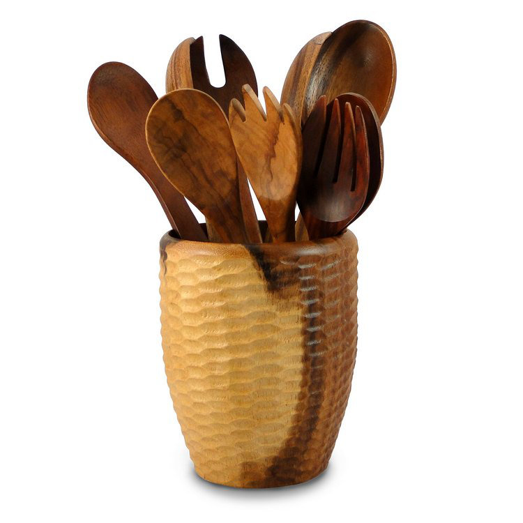 Enrico Casual Dining Utensil Vase in Natural Lacquer & Reviews Wayfair