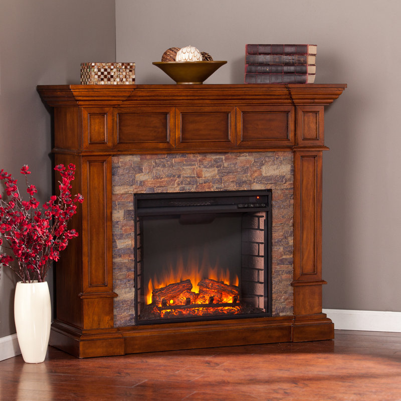 Kitsco Boyer Simulated Stone Convertible Electric Fireplace