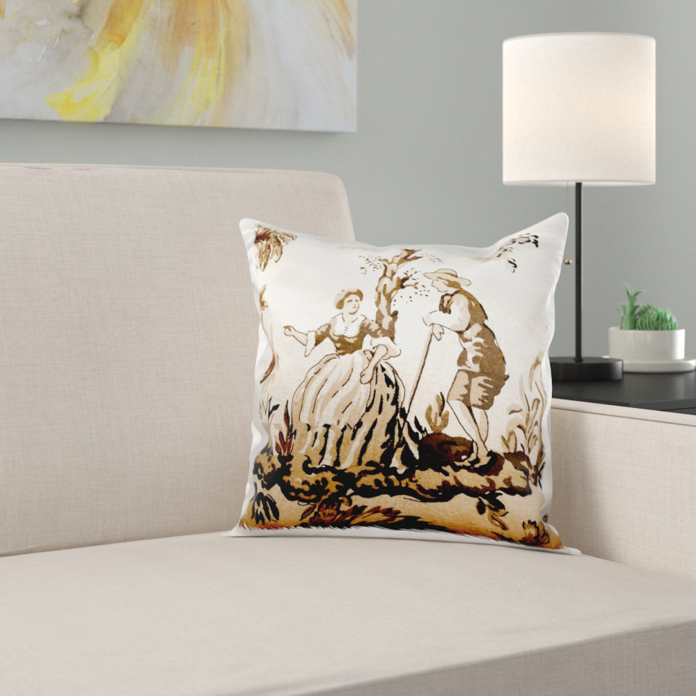 East Urban Home Painting French Le Toile Pillow Cover Wayfair