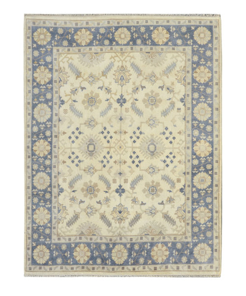 Hand-Knotted Yellow/Blue Area Rug by Wildon Home ®