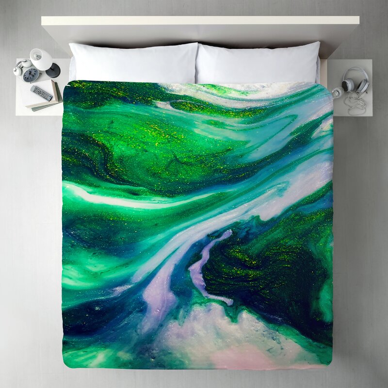 East Urban Home Ashley Camille Abstract Emerald Single Duvet Cover