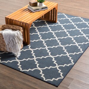 Hanley Navy And White Area Rug