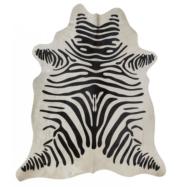 Zebra Hand-Woven Black/White Area Rug by Rodeo