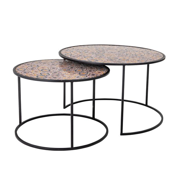 Timonium Glass Top 3 Legs Nesting Tables By Bloomsbury Market