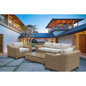 Charley 4 Piece Sunbrella Sofa Set with Cushions