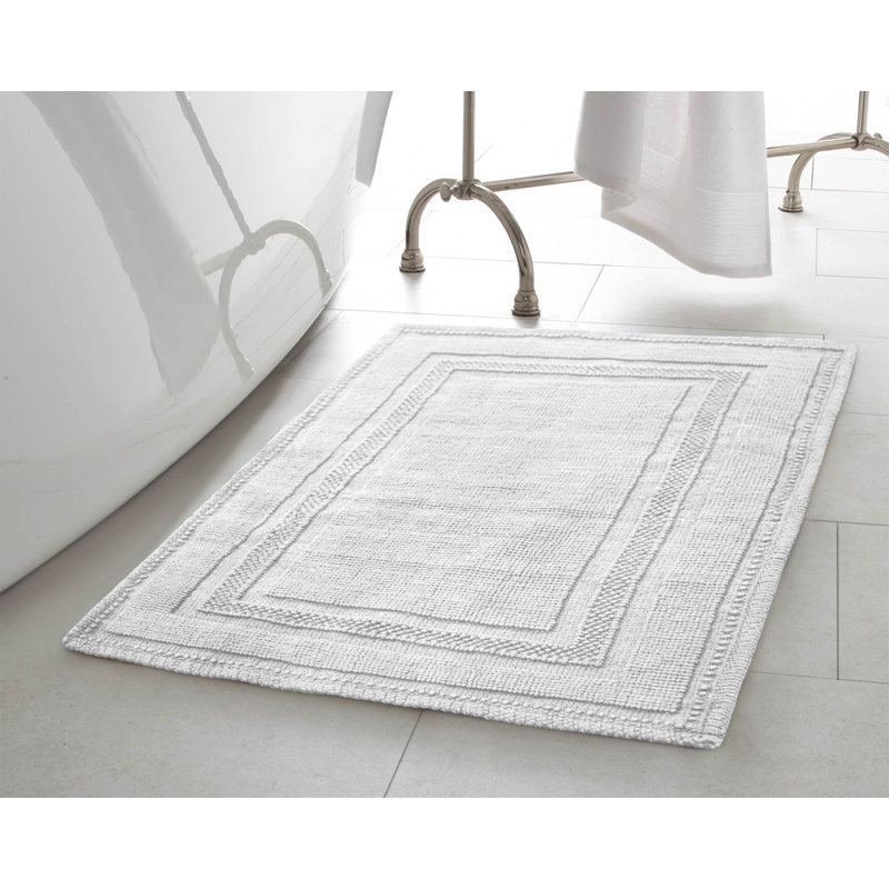2 Piece Reversible Bath Rug Set Shower Carpet Mat Bathroom Floor Tub Rugs Cotton