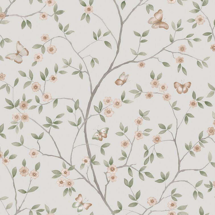 Floral Trail Wallpaper Flowers Red Beige Vintage Retro Paste The Wall Galerie