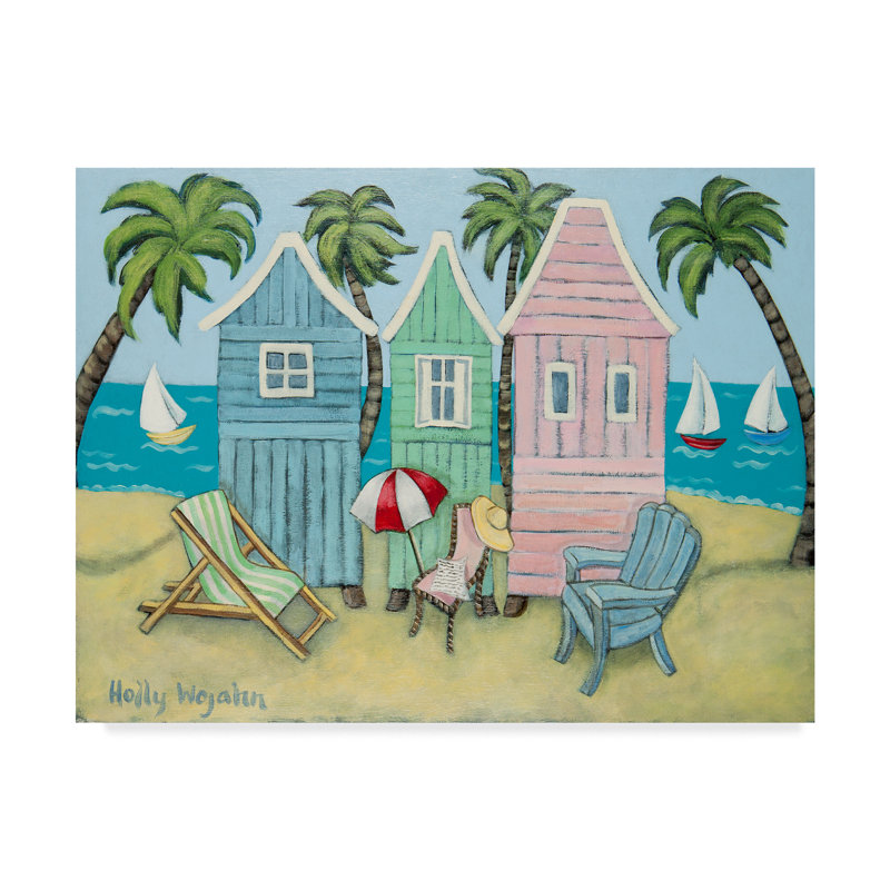 East Urban Home At The Beach Huts Ii Acrylic Painting Print On
