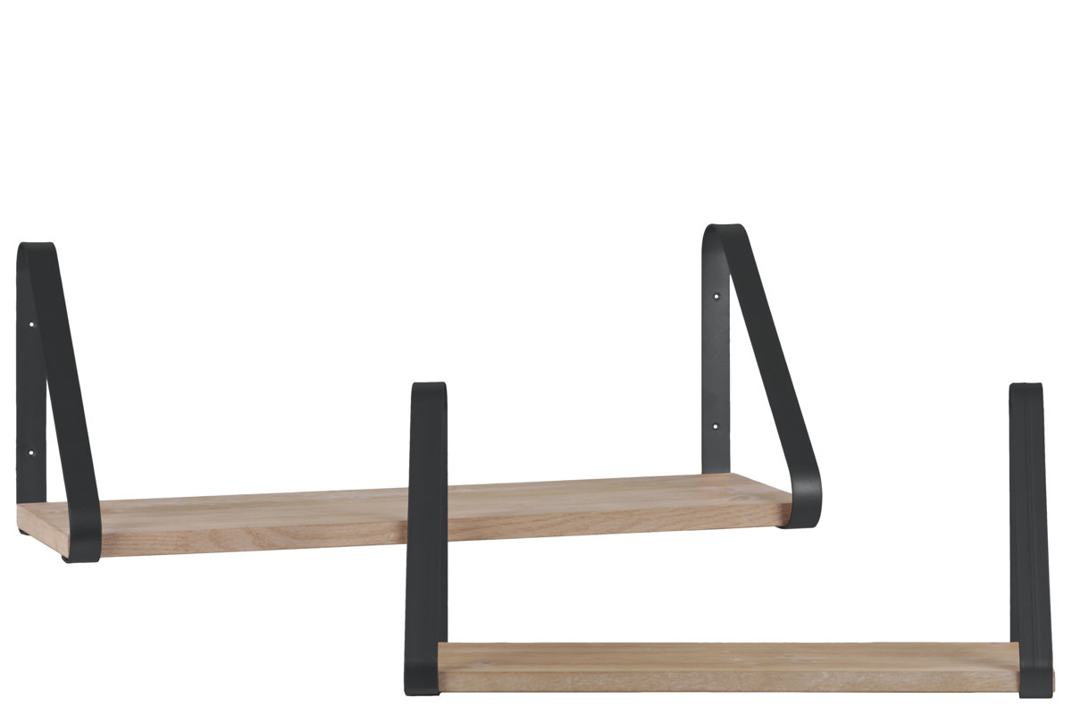 Mazzola Angled Bracket Wood Rectangular Wall Shelf