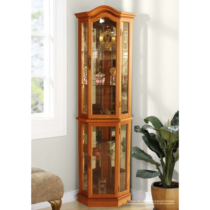 Winston Porter Brumunddal Lighted Corner Curio Cabinet Reviews