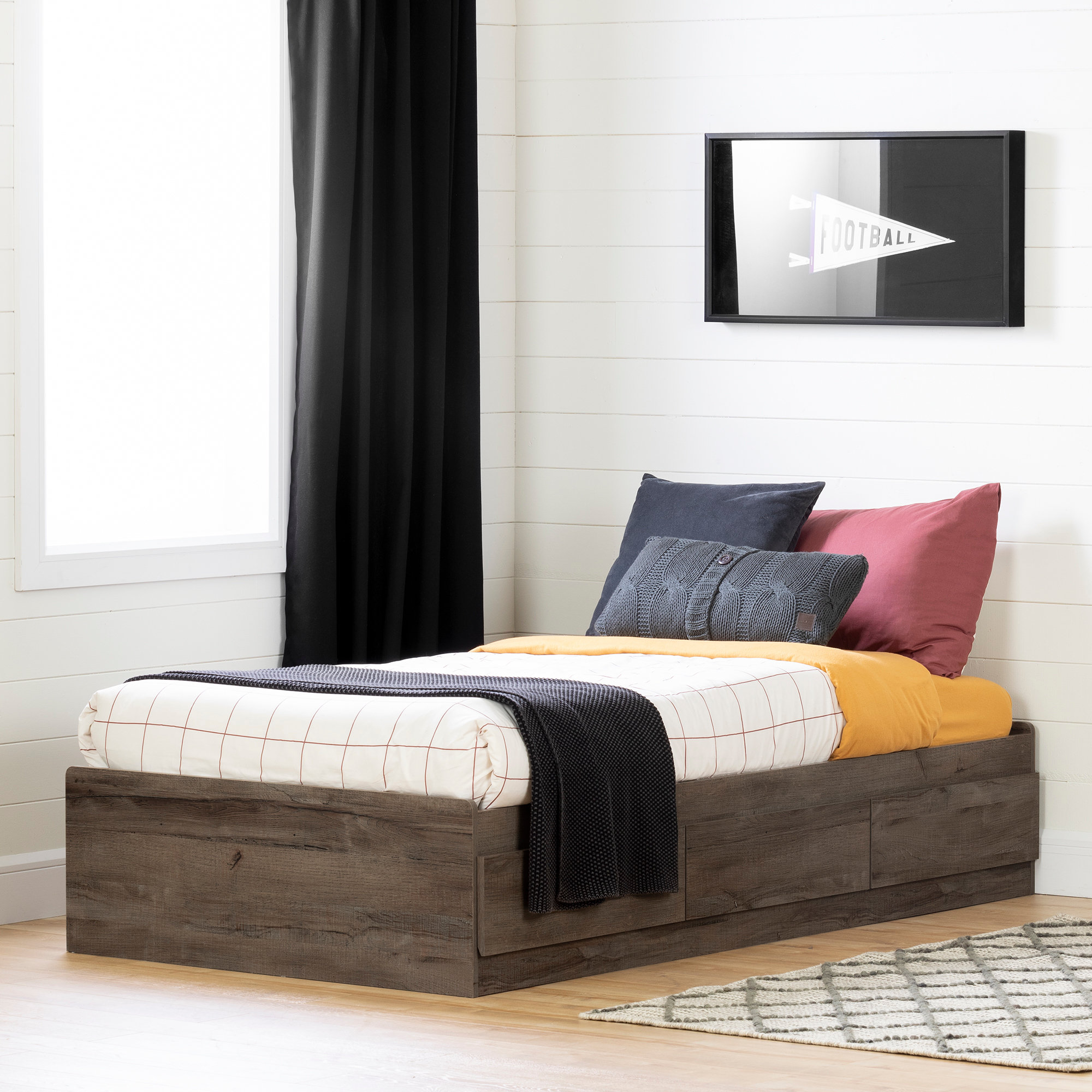 South Shore Vinbardi Twin Mate S Captain S Bed With Drawers