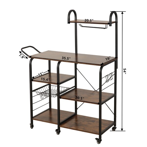Virdi 43.4'' Iron Standard Baker's Rack with Microwave Compatibility