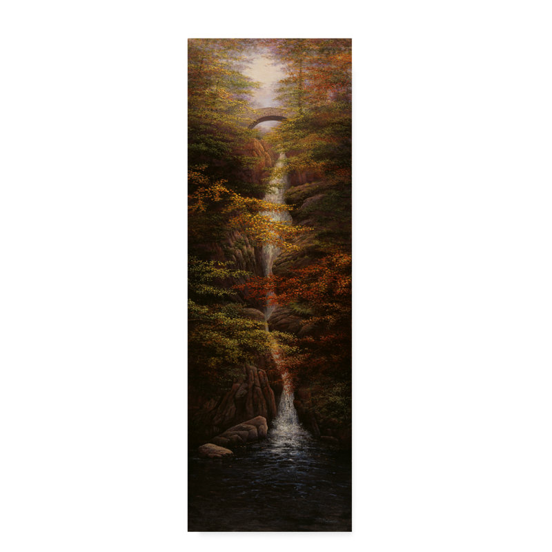 Winston Porter Fall Waterfall Oil Painting Print On Wrapped