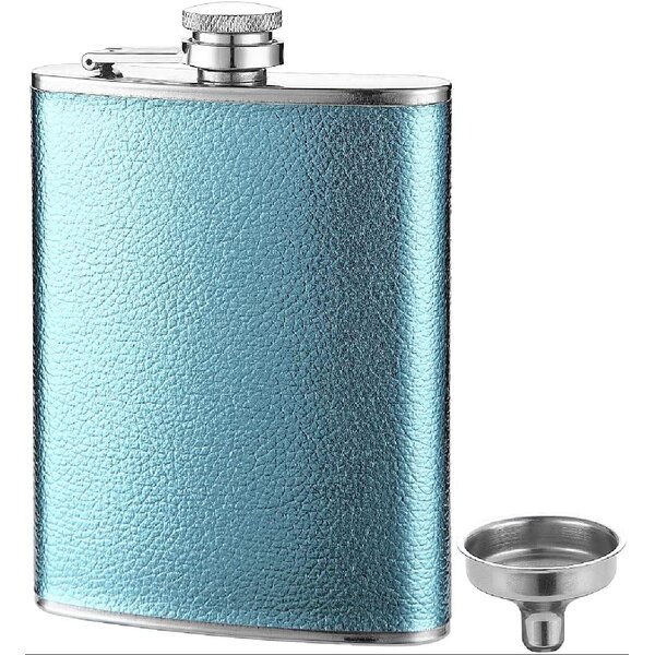 Stainless Steel Flask with Plastic Hinge Screw Cap Lid 1, 18 ounce 