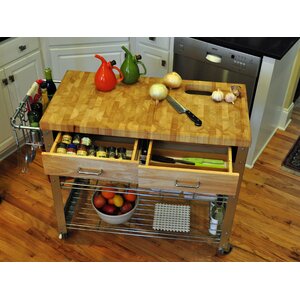 Thielsen Kitchen Cart with Wood Top