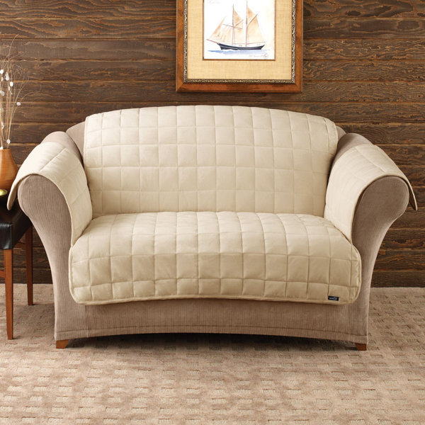 Deluxe Comfort Box Cushion Sofa Slipcover by Sure